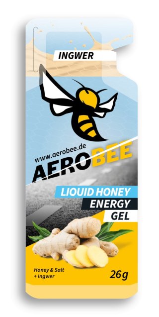 Żel energetyczny miodowy płynny z imbirem naturalny zdrowy AeroBee Liquid Ingwer 26 g