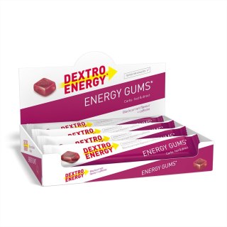 Gumy energetyczne o smaku czarnej porzeczki z kofeiną dobre skuteczne Dextro Energy Energy Gum Blackcurrant Caffeine 45g