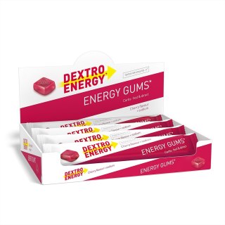 Dextro Energy Energy Gum Cherry + Sodium gumy energetyczne o smaku wiśniowym z sodem 45g