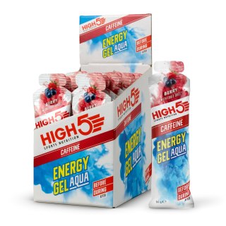 Żel energetyczny płynny z kofeiną o smaku jagodowym dobry smaczny skuteczny High5 Energy Gel Aqua Caffeine Berry 66g