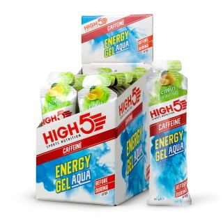 Żel energetyczny z kofeiną o smaku cytrusowym płynny dobry skuteczny efektywny High5 Energy Gel Aqua Caffeine Citrus 66g
