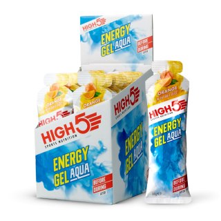 Żel energetyczny o smaku pomarańczowym płynny dobry skuteczny efektywny High5 Energy Gel Aqua Orange 66g
