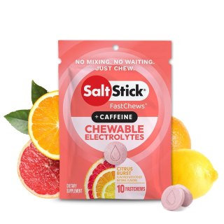 SaltStick Electrylote FastChews Citrus Burst + CAFFEINE saszetka 10 szt. pastylki do żucia