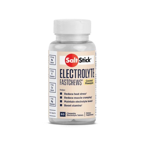 SaltStick Electrylote FastChews Coconut Pineapple butelka 60 szt. pastylki do żucia z elektrolitami o smaku kokosowo-ananasowym
