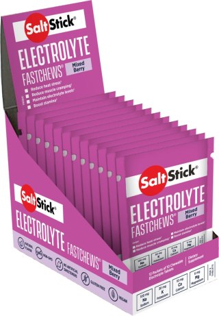 SaltStick Electrylote FastChews Mixed Berry saszetka 10 szt. pastylki do żucia z elektrolitami o smaku malinowo-jagodowym