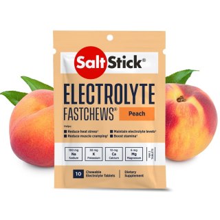 SaltStick Electrylote FastChews Peach saszetka 10 szt. pastylki do żucia z elektrolitami o smaku brzoskwiniowym