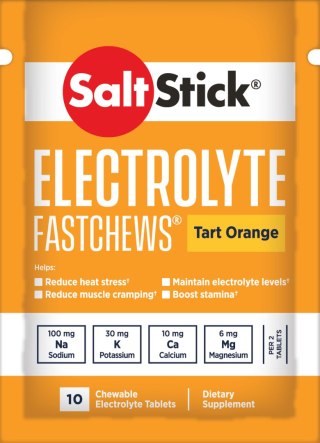 SaltStick Electrylote FastChews Tart Orange saszetka 10 szt. pastylki do żucia z elektrolitami o smaku pomarańczowym