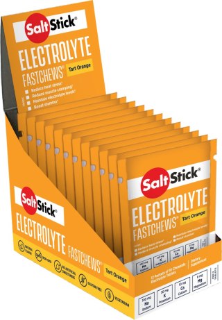 SaltStick Electrylote FastChews Tart Orange saszetka 10 szt. pastylki do żucia z elektrolitami o smaku pomarańczowym