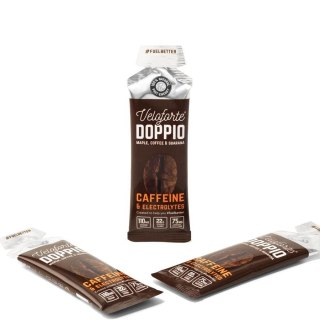 Żel energetyczny z syropem klonowym kawą i guaraną naturalny zdrowy skuteczny dobry Veloforte Doppio 75mg kofeiny 33g