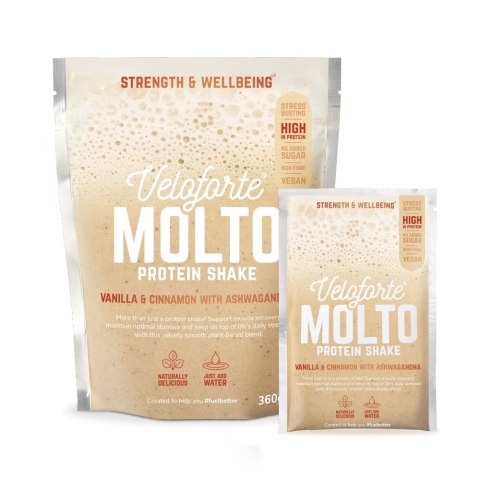 Veloforte Molto - napój białkowy w proszku z ashwagandą (wanilia-cynamon) 36 g