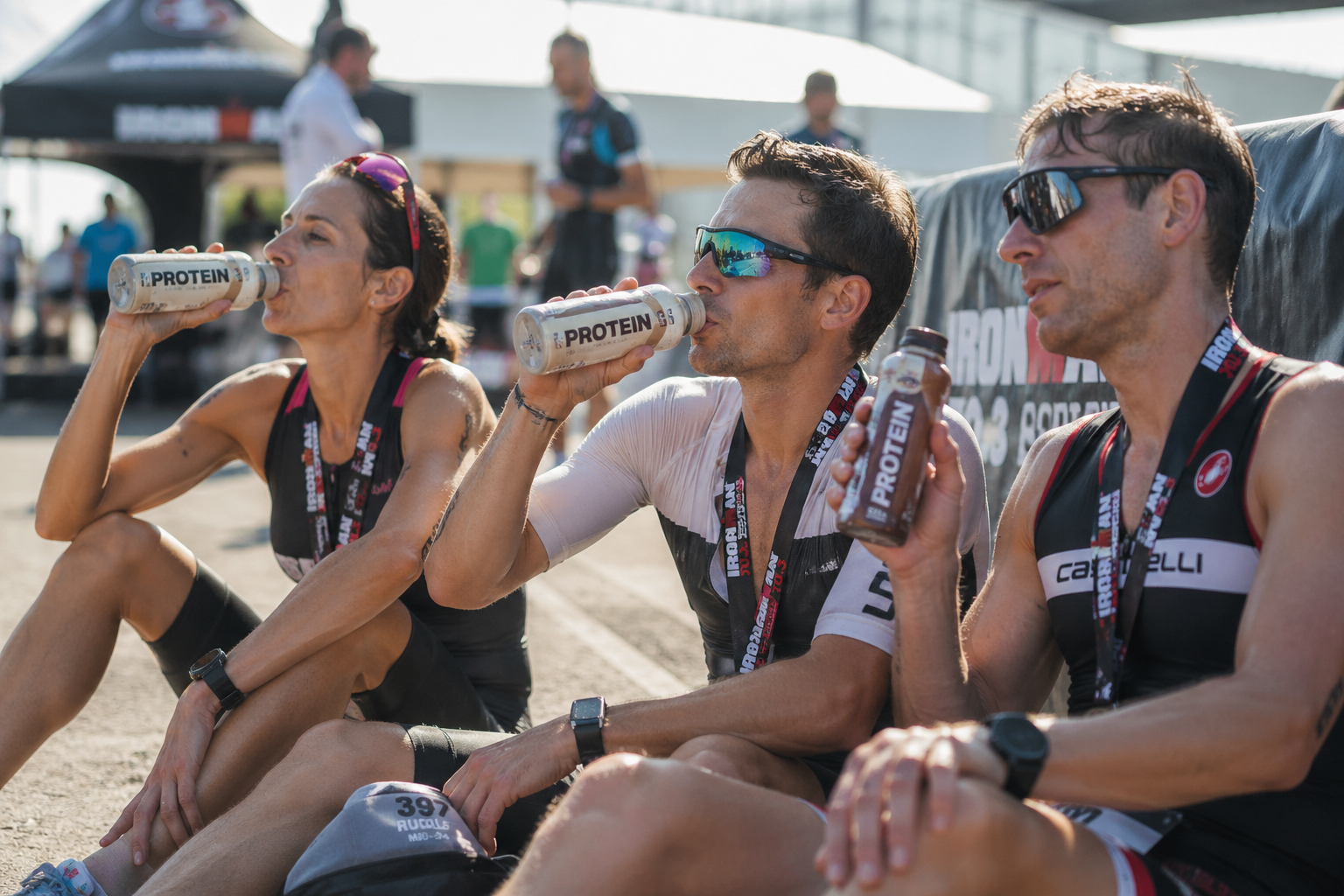 napoje białkowe na triathlon po zawodach odbudowa mięśni